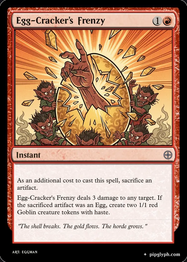 Egg-Cracker's Frenzy — custom MTG-style instant, uncommon rarity
