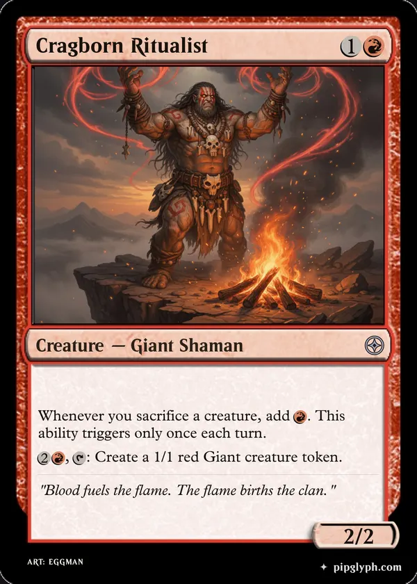 Cragborn Ritualist — custom MTG-style creature, uncommon rarity