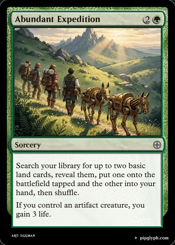 Abundant Expedition — custom MTG-style sorcery, uncommon rarity