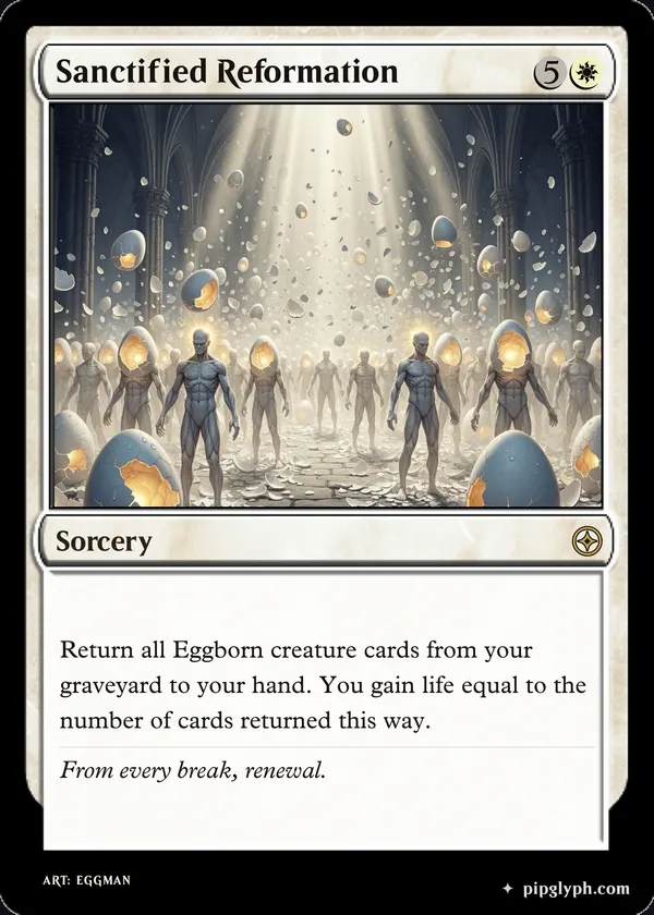 Sanctified Reformation — custom MTG-style sorcery, rare rarity