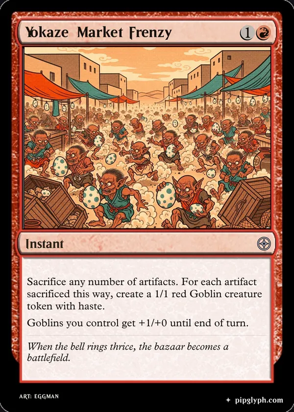 Yokaze Market Frenzy — custom MTG-style instant, uncommon rarity