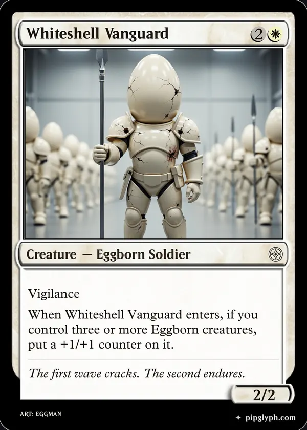 Whiteshell Vanguard — custom MTG-style creature, common rarity