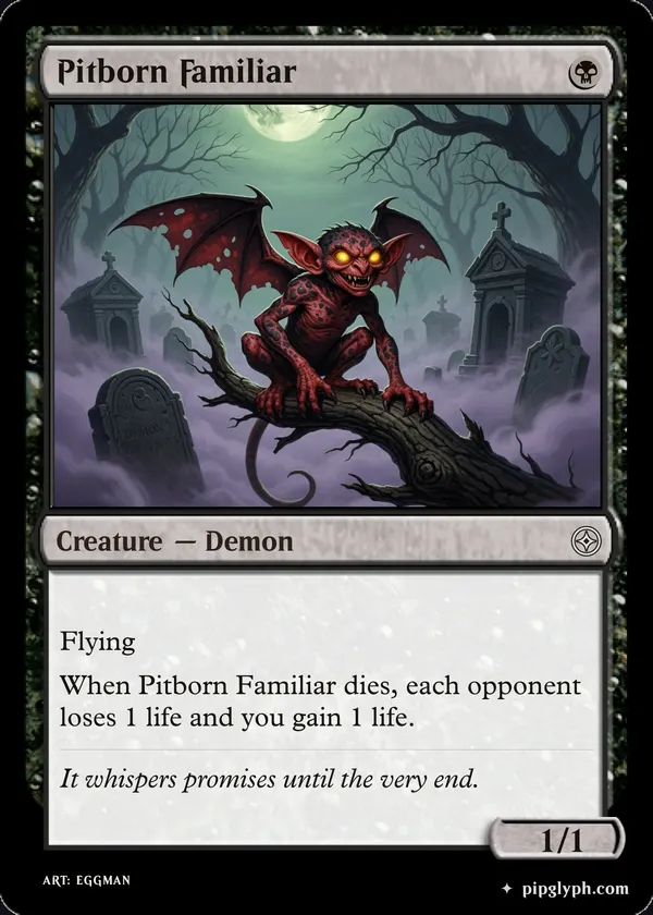 Pitborn Familiar — custom MTG-style creature, common rarity