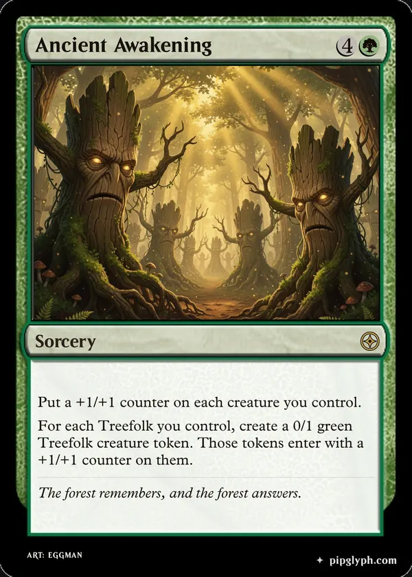 Ancient Awakening — custom MTG-style sorcery, rare rarity