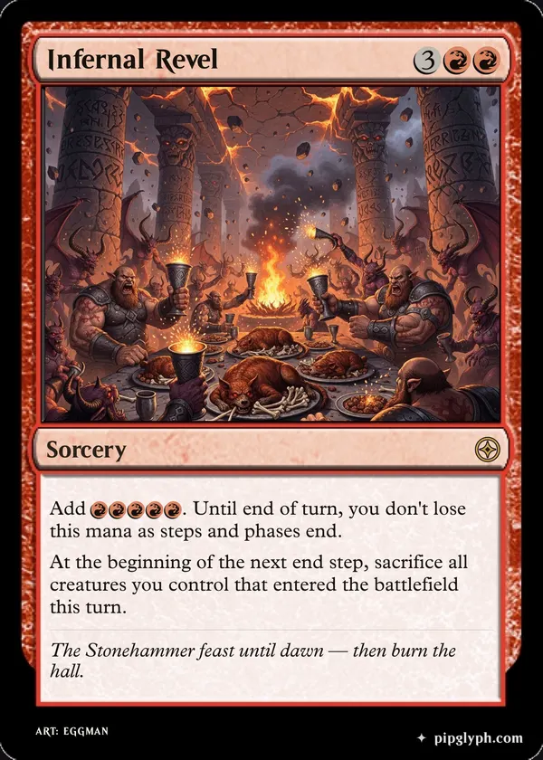 Infernal Revel — custom MTG-style sorcery, rare rarity