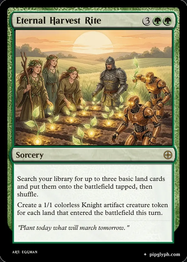 Eternal Harvest Rite — custom MTG-style sorcery, rare rarity