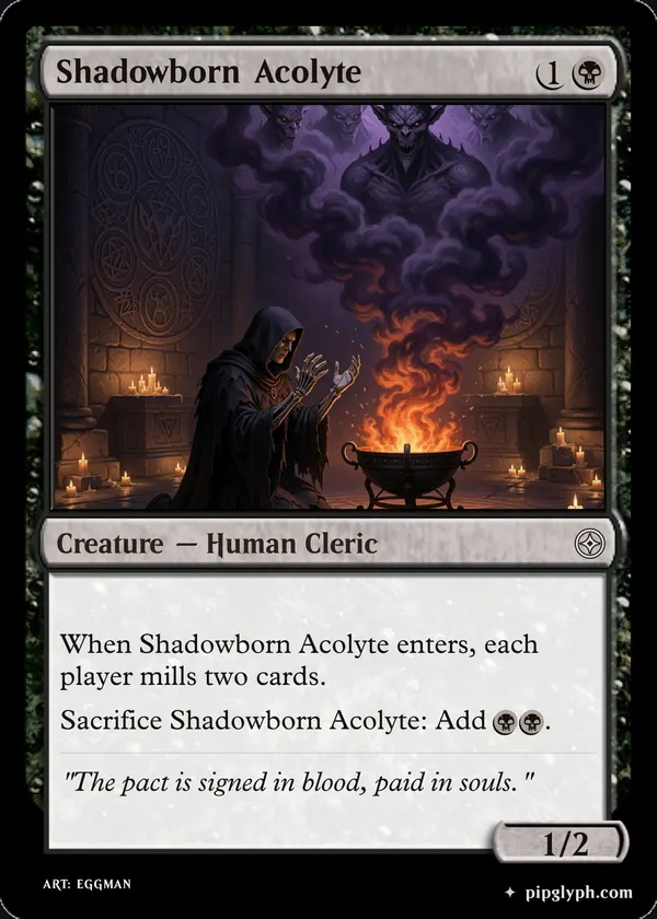 Shadowborn Acolyte — custom MTG-style creature, common rarity