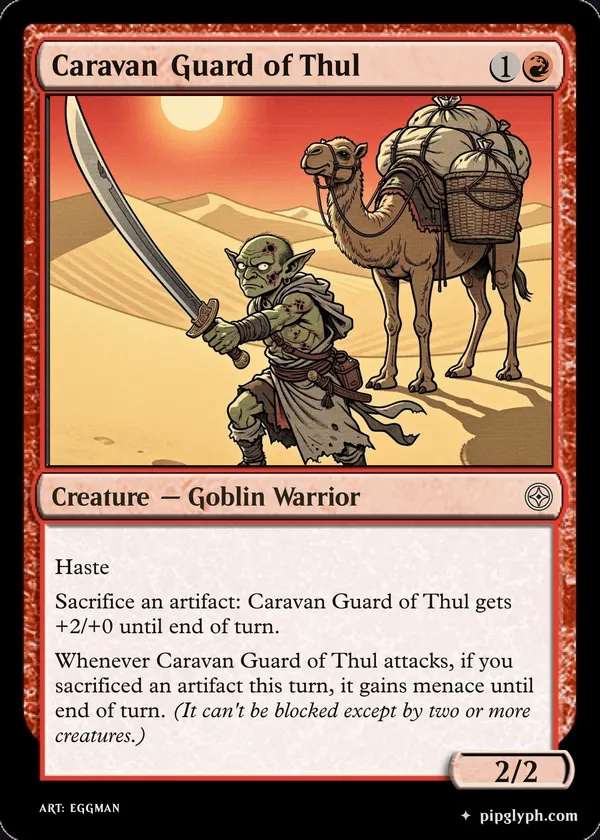 Caravan Guard of Thul — custom MTG-style creature, common rarity