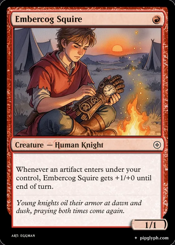 Embercog Squire — custom MTG-style creature, common rarity