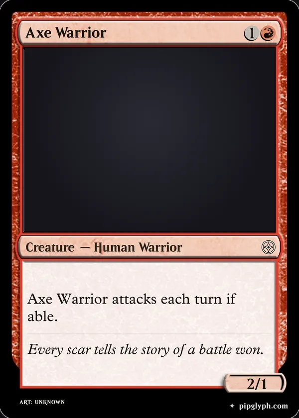 Axe Warrior — custom MTG-style creature, common rarity