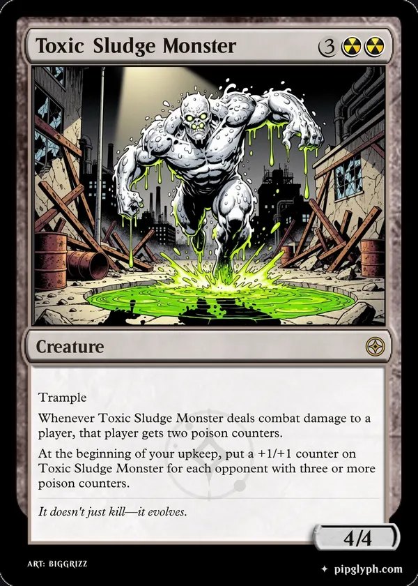 Toxic Sludge Monster — custom MTG-style creature, rare rarity