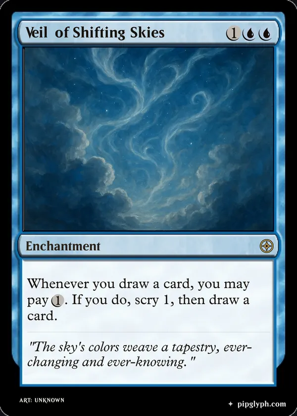 Veil of Shifting Skies — custom MTG-style enchantment, rare rarity