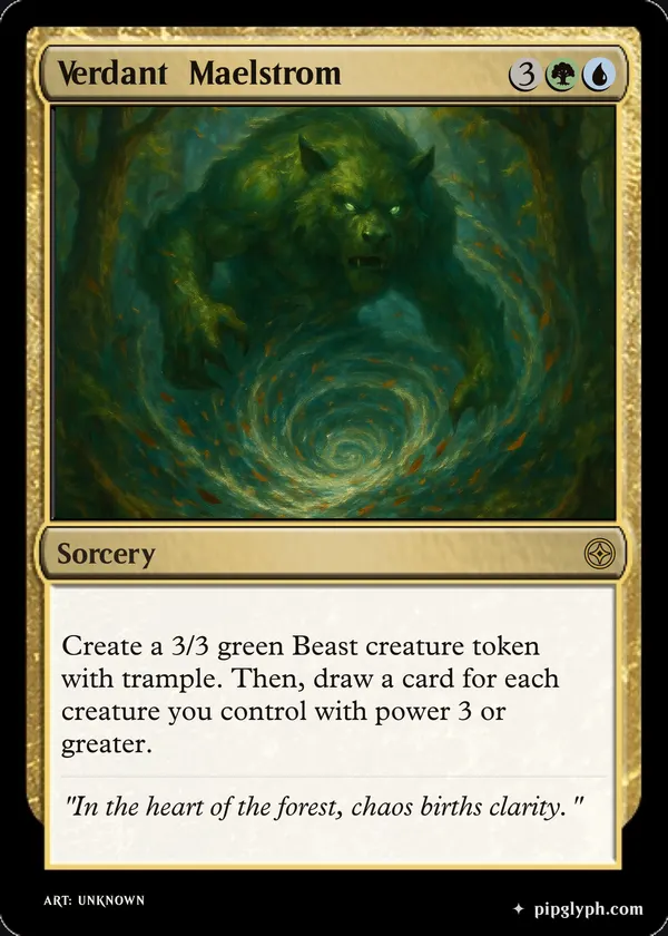 Verdant Maelstrom — custom MTG-style sorcery, rare rarity