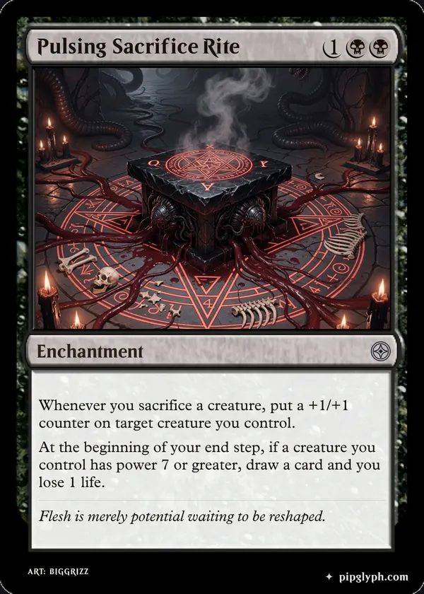 Pulsing Sacrifice Rite — custom MTG-style enchantment, uncommon rarity
