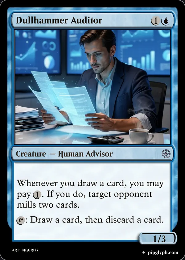 Dullhammer Auditor — custom MTG-style creature, uncommon rarity