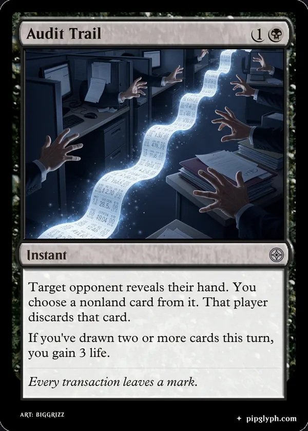 Audit Trail — custom MTG-style instant, uncommon rarity