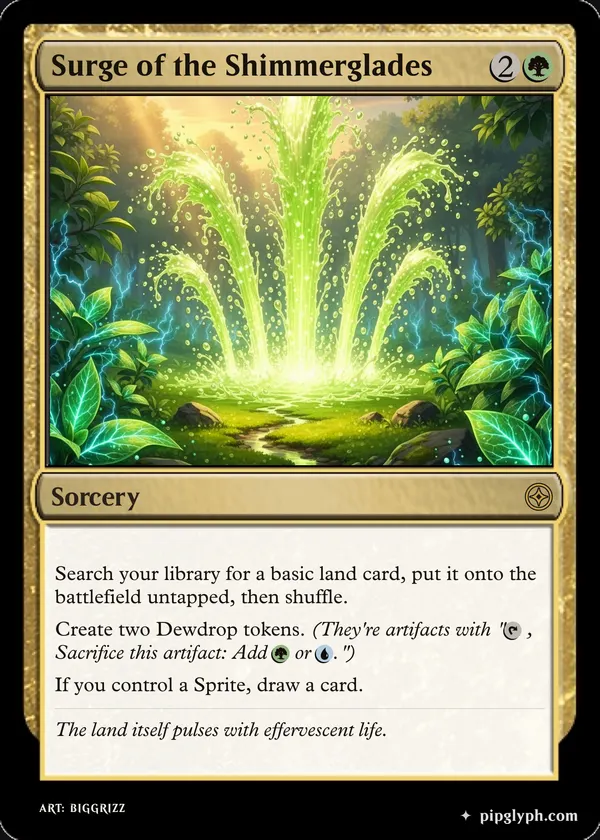 Surge of the Shimmerglades — custom MTG-style sorcery, rare rarity