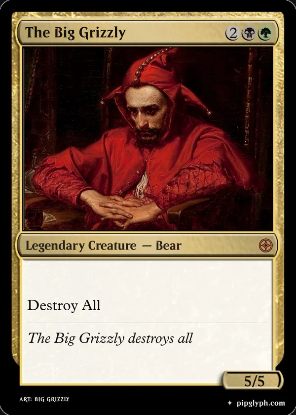 The Big Grizzly — custom MTG-style creature, mythic rarity