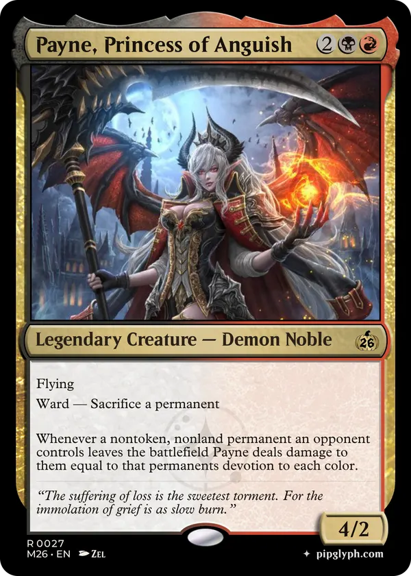 Payne, Princess of Anguish — custom MTG-style creature, rare rarity