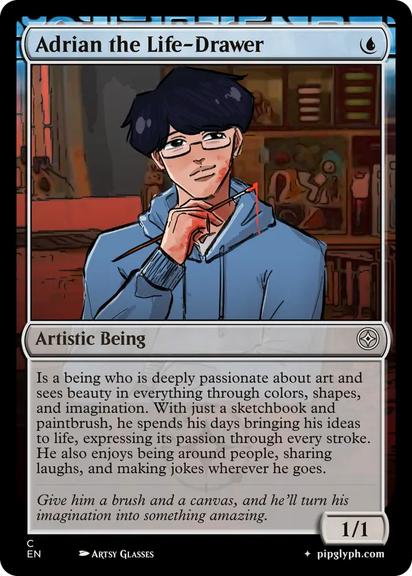 Adrian the Life-Drawer — custom MTG-style creature, common rarity