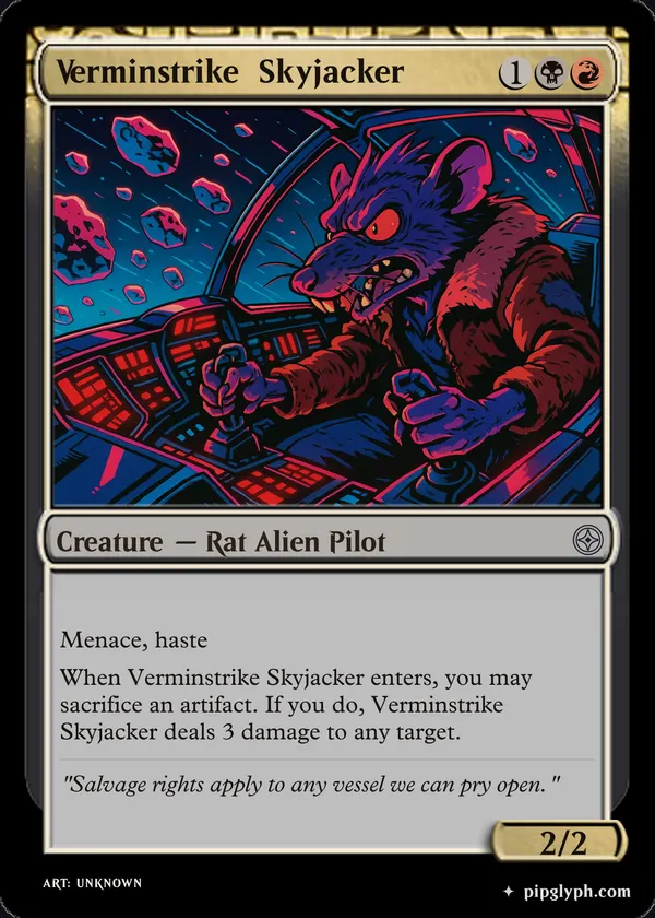 Verminstrike Skyjacker — custom MTG-style creature, uncommon rarity