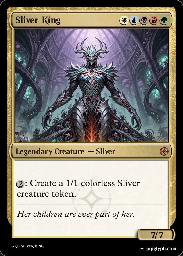 Sliver King — custom MTG-style creature, mythic rarity