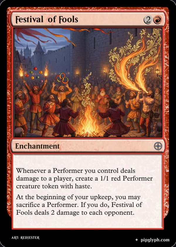 Festival of Fools — custom MTG-style enchantment, uncommon rarity