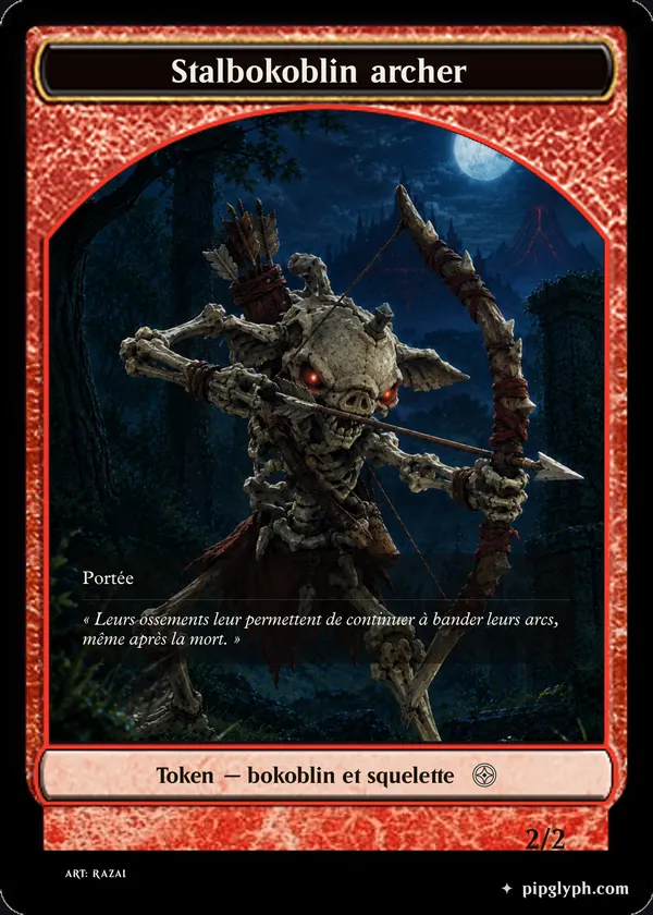 Stalbokoblin archer — custom MTG-style token, common rarity