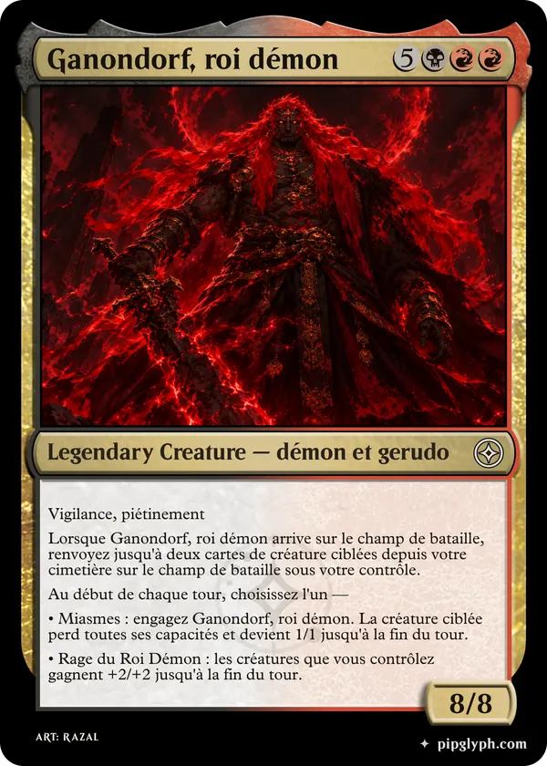 Ganondorf, roi démon — custom MTG-style creature, common rarity