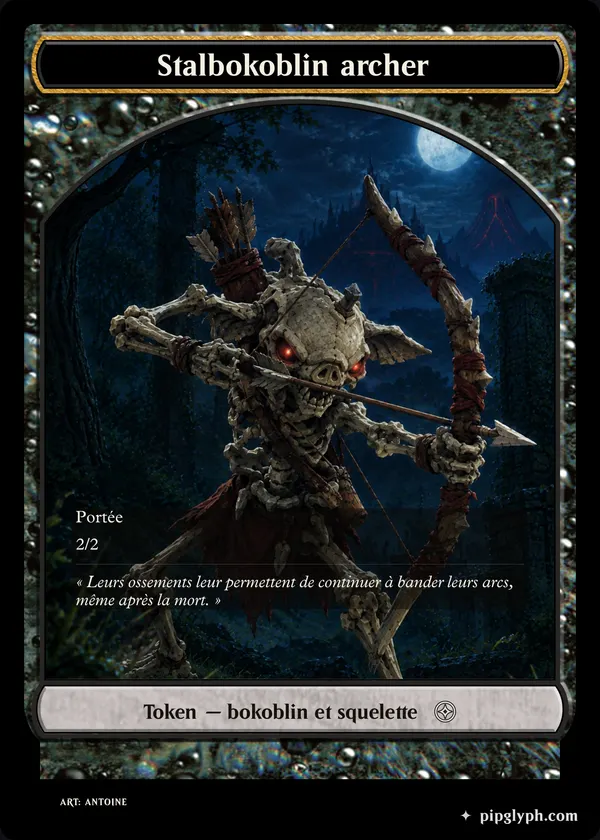 Stalbokoblin archer — custom MTG-style token, common rarity