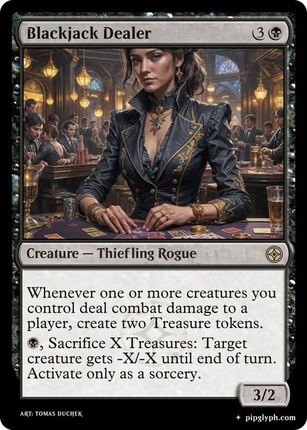 Blackjack Dealer — custom MTG-style creature, rare rarity