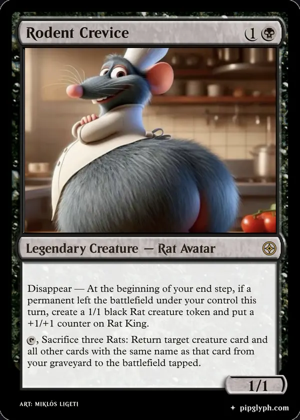 Rodent Crevice — custom MTG-style creature, rare rarity