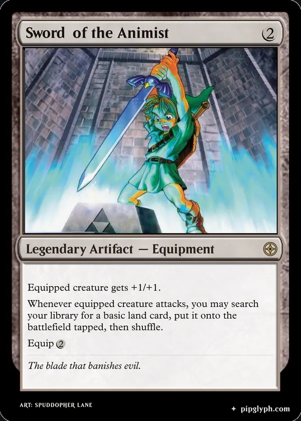 Sword of the Animist — custom MTG-style artifact, rare rarity