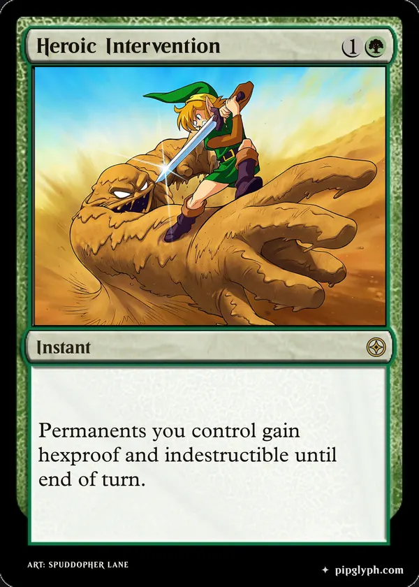 Heroic Intervention — custom MTG-style instant, rare rarity