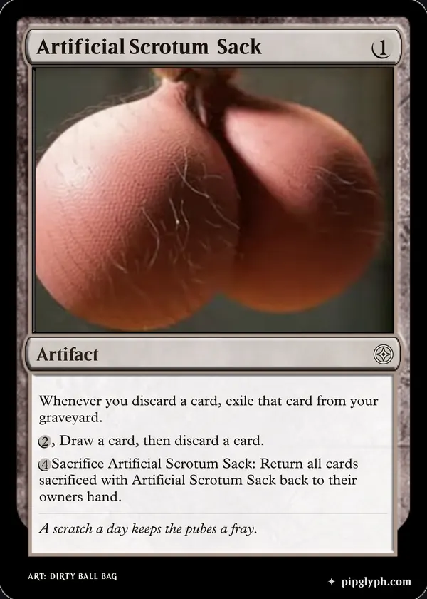 Artificial Scrotum Sack — custom MTG-style artifact, common rarity