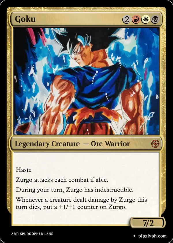 Goku — custom MTG-style creature, mythic rarity