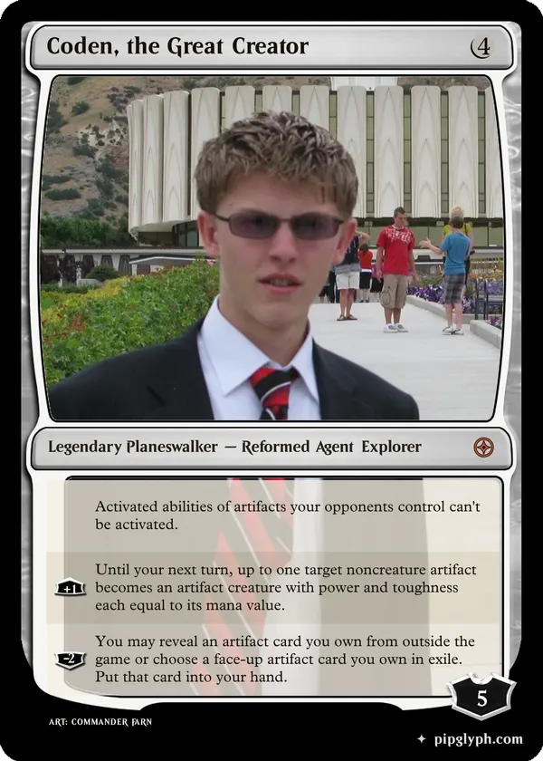 Coden, the Great Creator — custom MTG-style planeswalker, mythic rarity