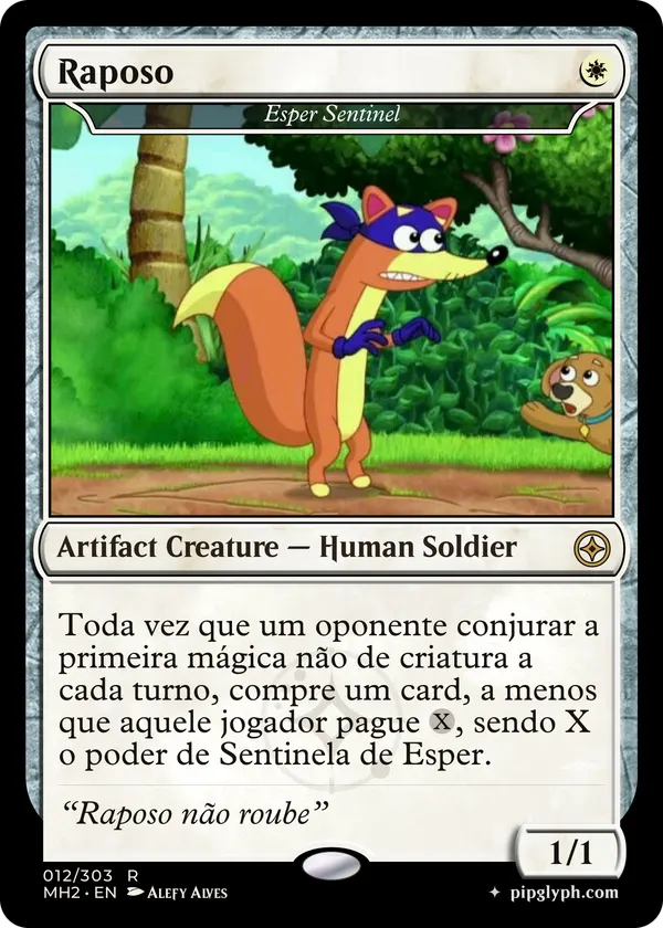 Esper Sentinel — custom MTG-style creature, rare rarity
