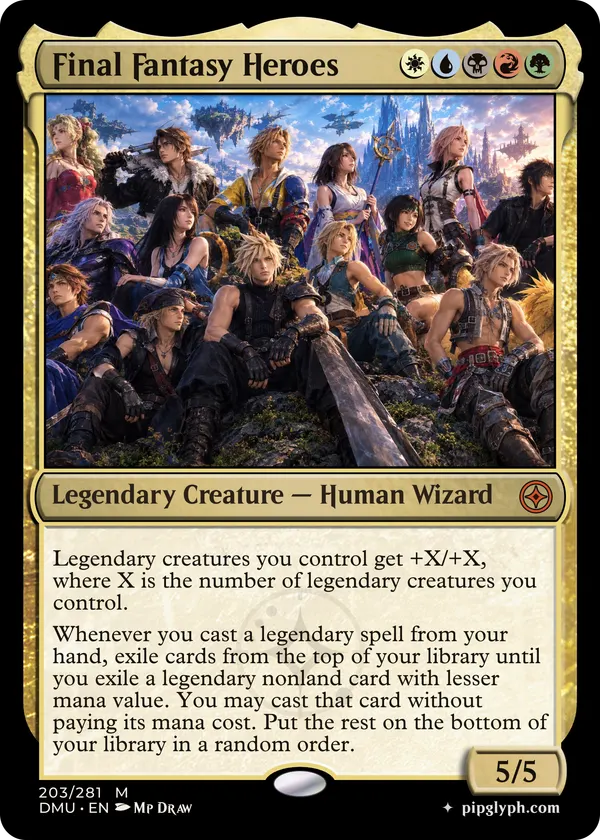 Final Fantasy Heroes — custom MTG-style creature, mythic rarity