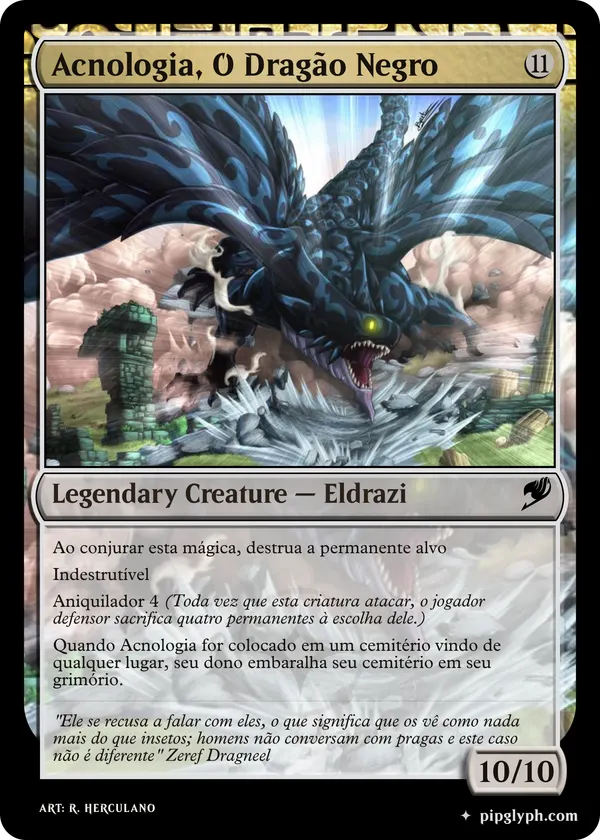 Acnologia, O Dragão Negro — custom MTG-style creature, mythic rarity