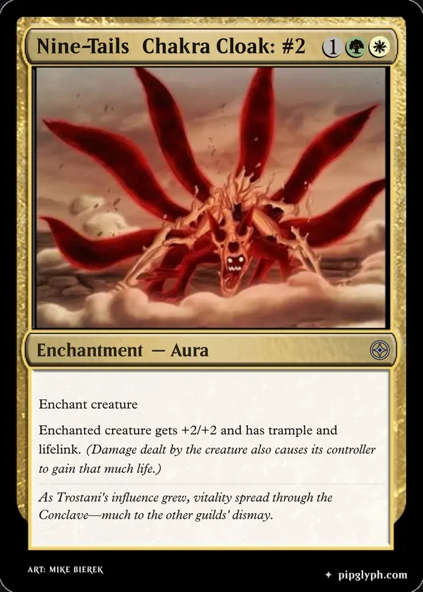 Nine-Tails Chakra Cloak: #2 — custom MTG-style enchantment, uncommon rarity