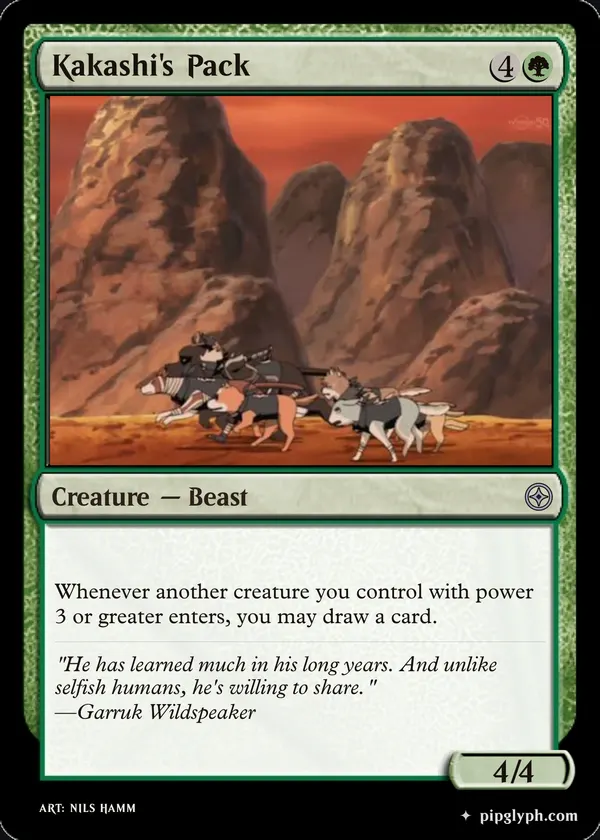 Kakashi's Pack — custom MTG-style creature, uncommon rarity