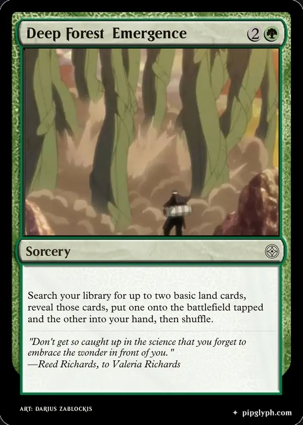 Deep Forest Emergence — custom MTG-style sorcery, common rarity
