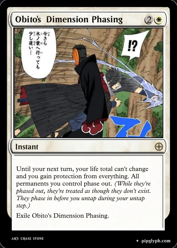 Obito's  Dimension Phasing — custom MTG-style instant, rare rarity