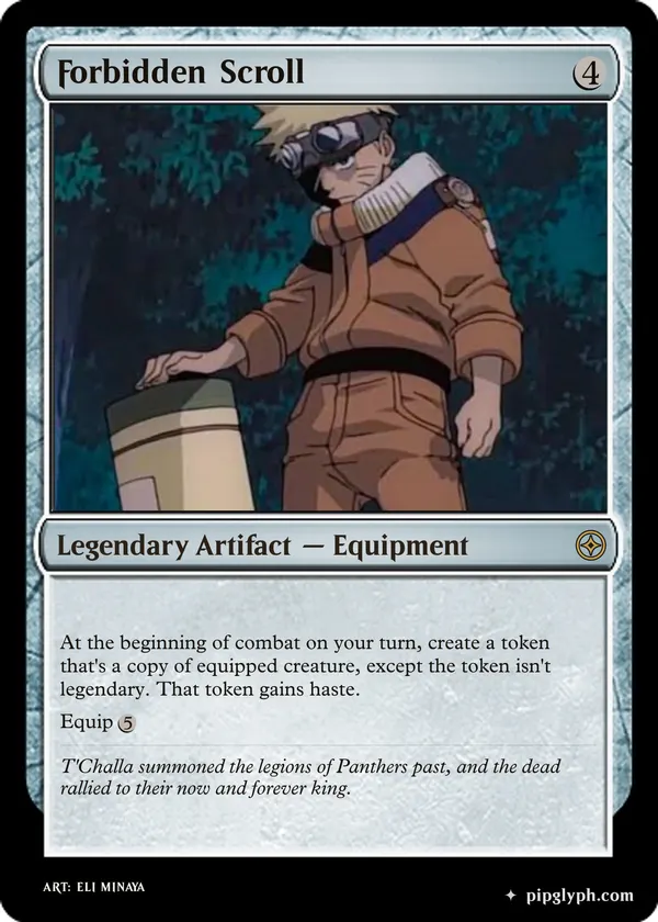 Forbidden Scroll — custom MTG-style artifact, rare rarity