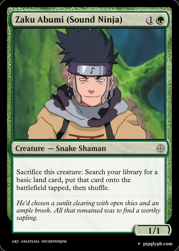 Zaku Abumi (Sound Ninja) — custom MTG-style creature, common rarity