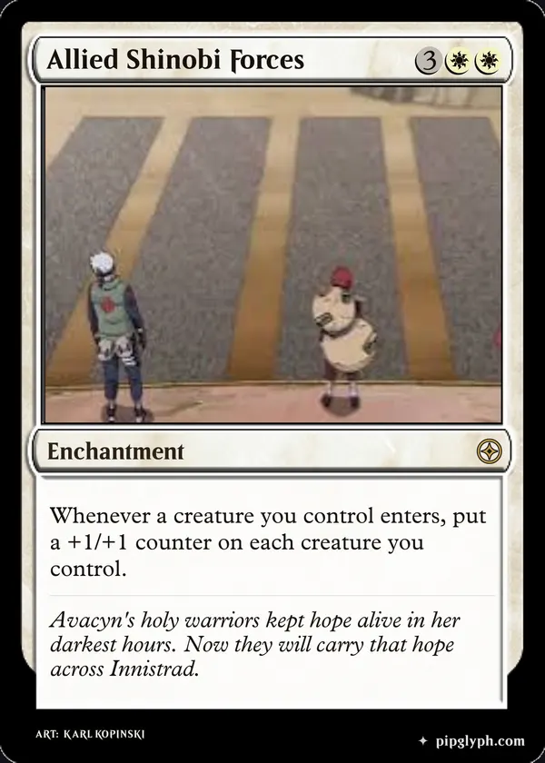 Allied Shinobi Forces — custom MTG-style enchantment, rare rarity