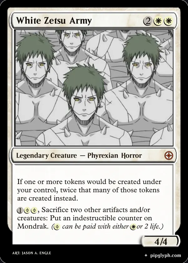 White Zetsu Army — custom MTG-style creature, mythic rarity