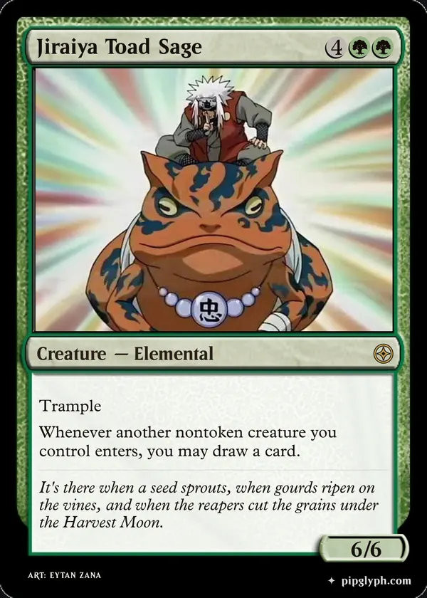Jiraiya Toad Sage — custom MTG-style creature, rare rarity