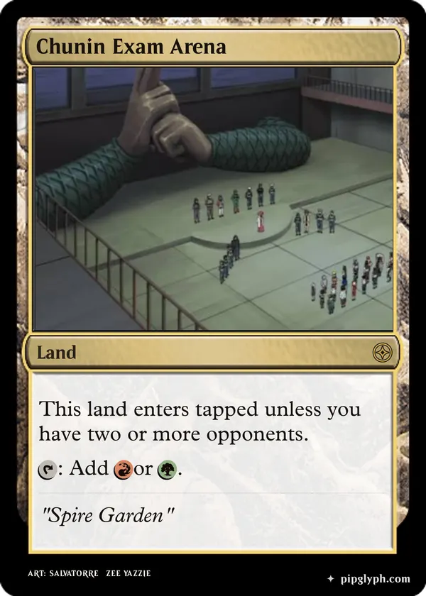 Chunin Exam Arena — custom MTG-style land, rare rarity